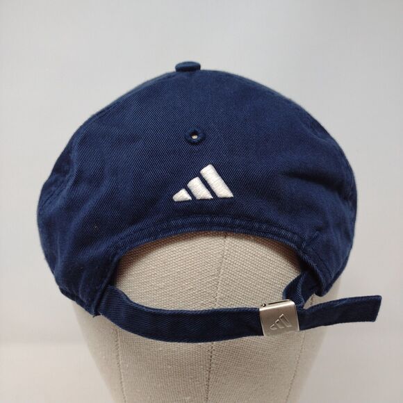 Adidas Slideback Hat Blue OSFA Adjustable Embroidered Vented Holes Cotton - Picture 5 of 9